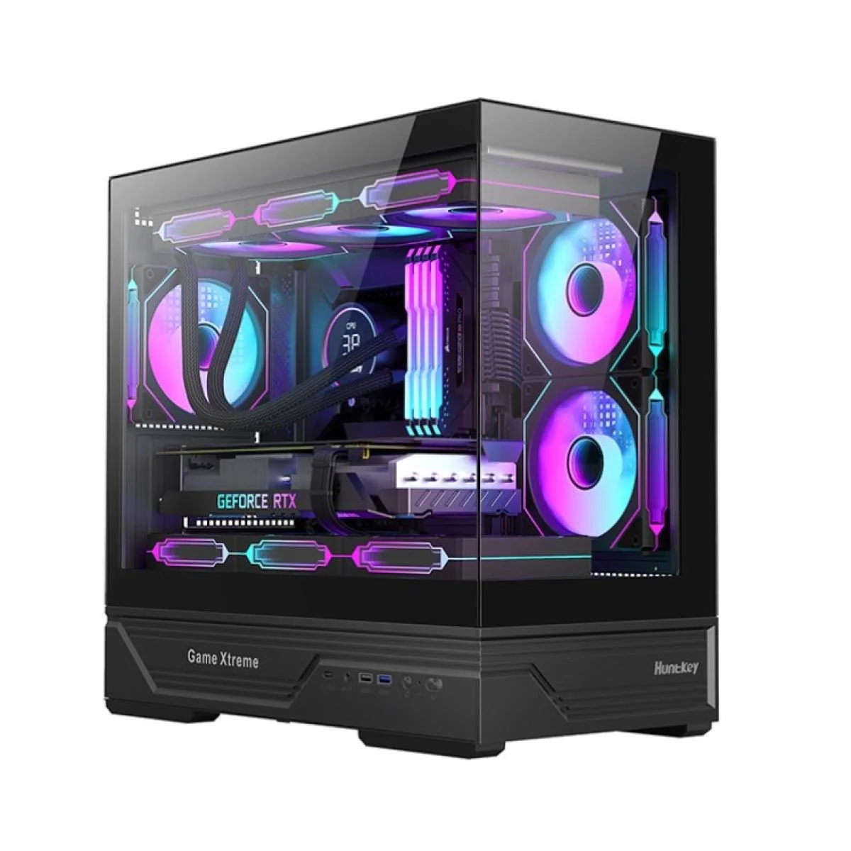 Huntkey GX760AE Fortune Lite Empty PC Gaming Case without Fans -Black