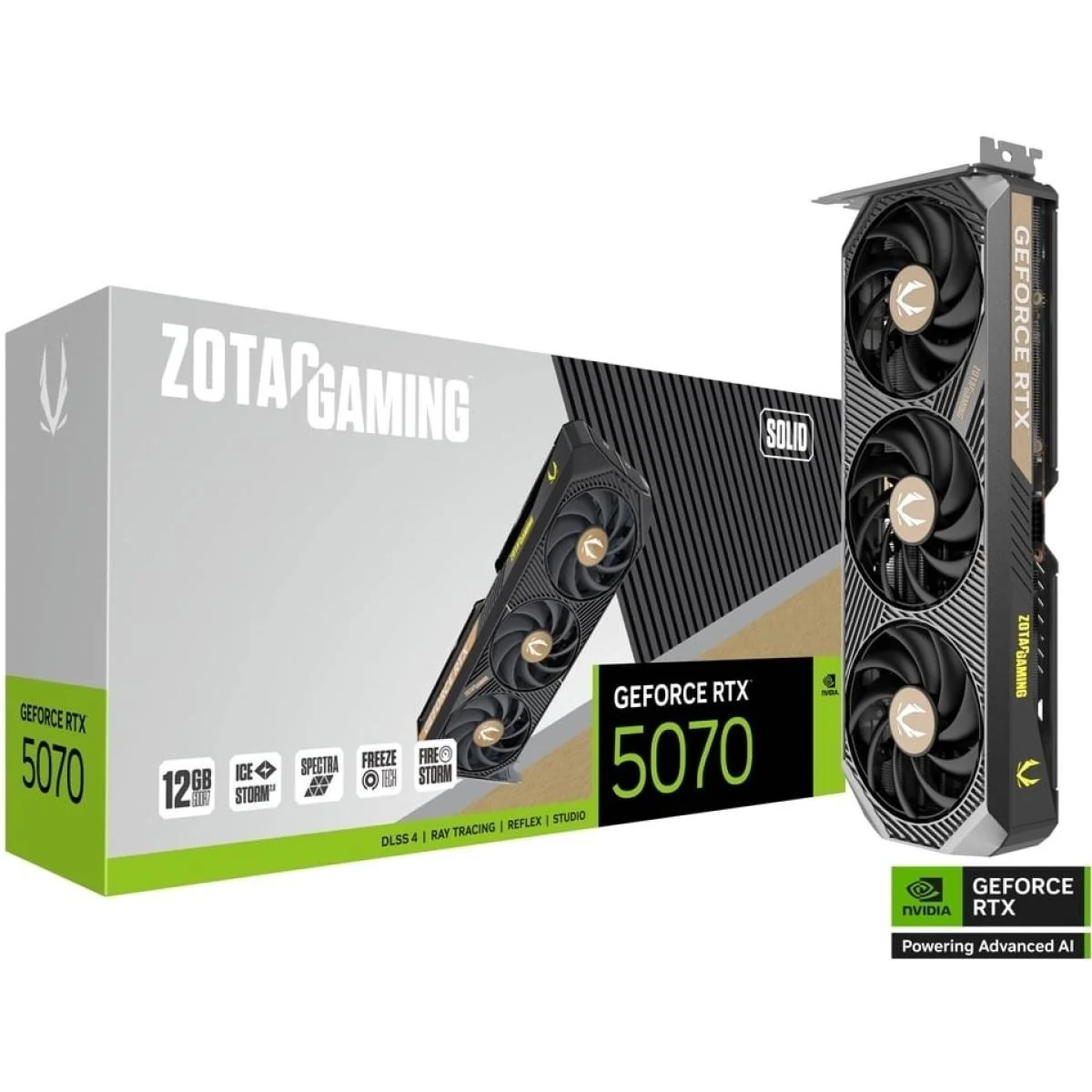 ZOTAC GAMING GeForce RTX 5070 SOLID 12GB GDDR7 - Graphics Card