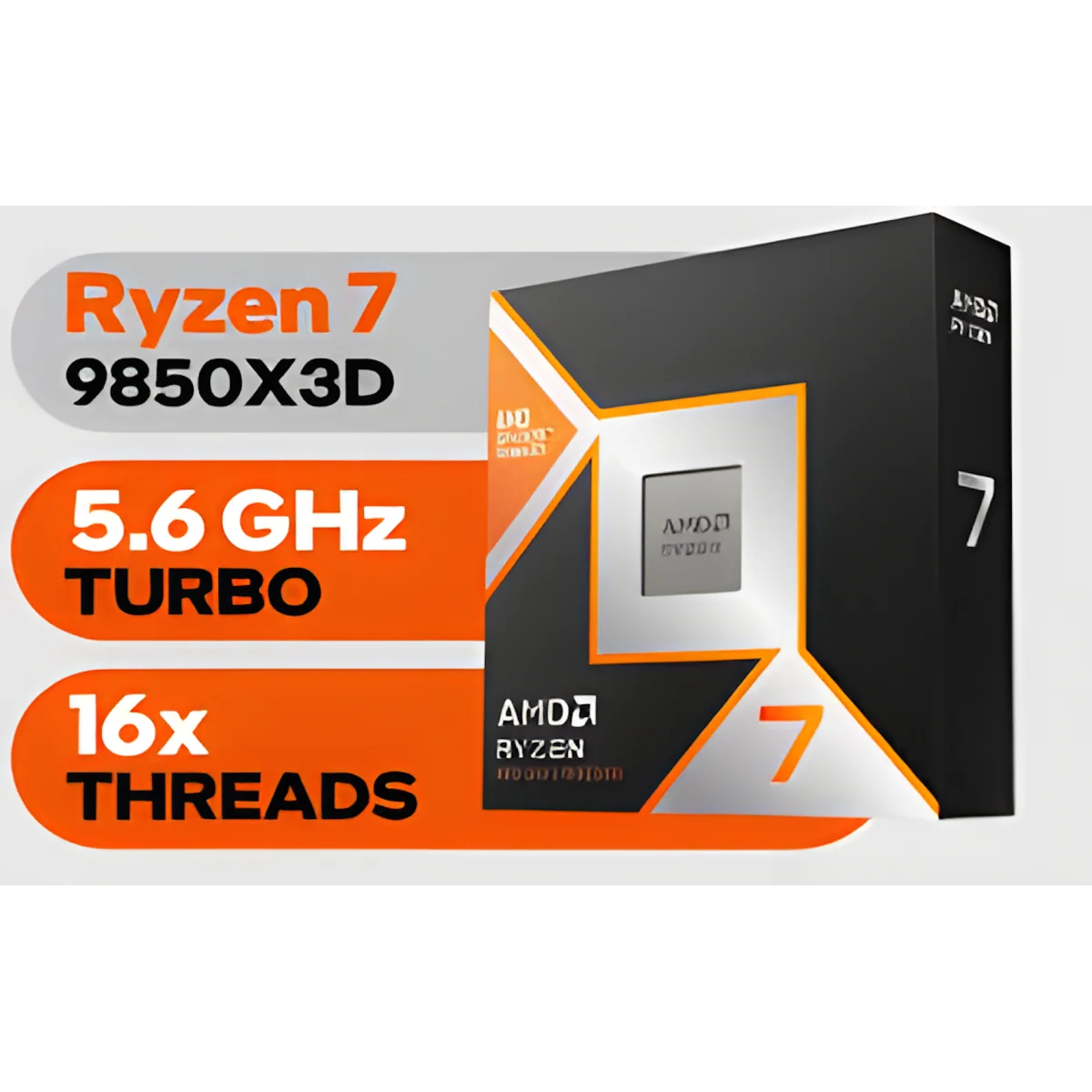 AMD Ryzen 7 9850X3D 8-Core Processor Desktop Processor view 1