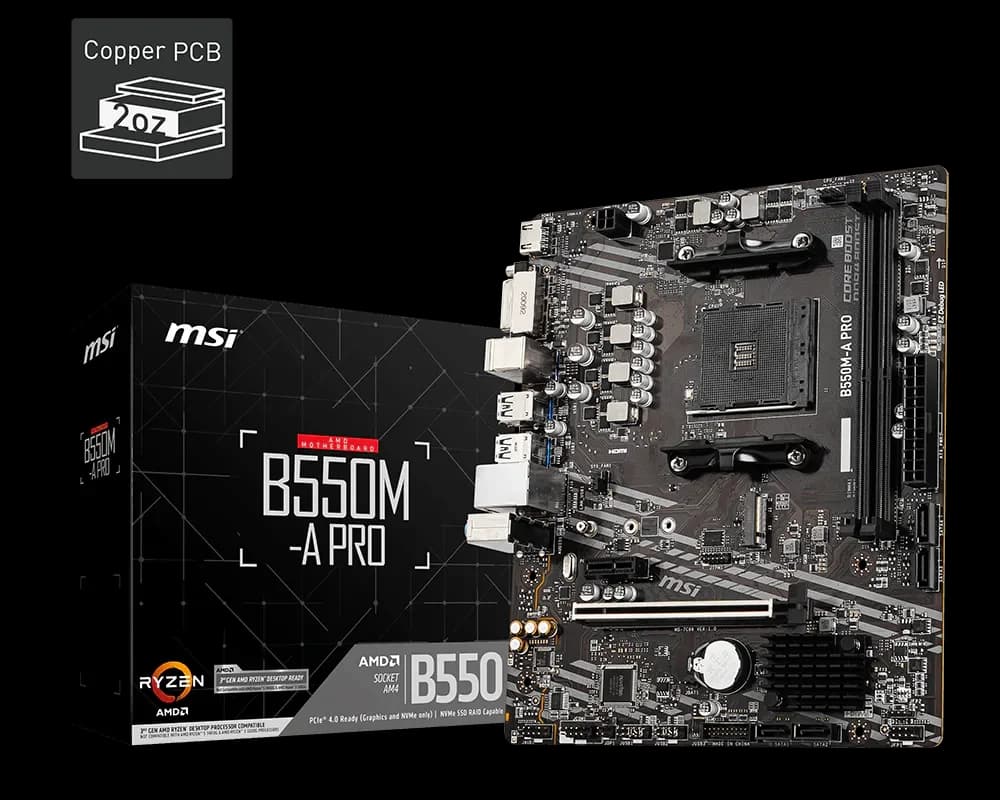 MSI B550M-A PRO AMD AM4 Micro-ATX Motherboard