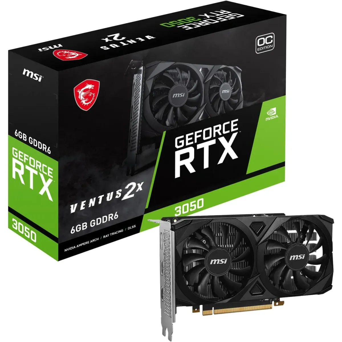RTX 3050 VENTUS 2X E OC 6GB GDDR6 Graphics Card
