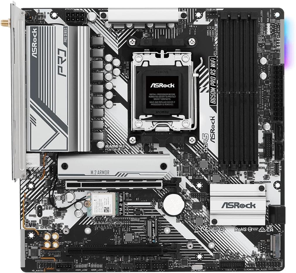 ASRock B650M Pro RS WiFi AMD AM5 DDR5 Micro ATX Motherboard