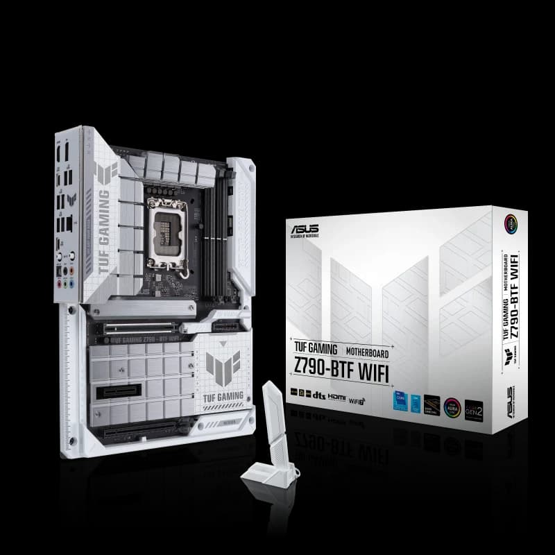 ASUS TUF GAMING Z790-BTF WIFI White Motherboard view 1