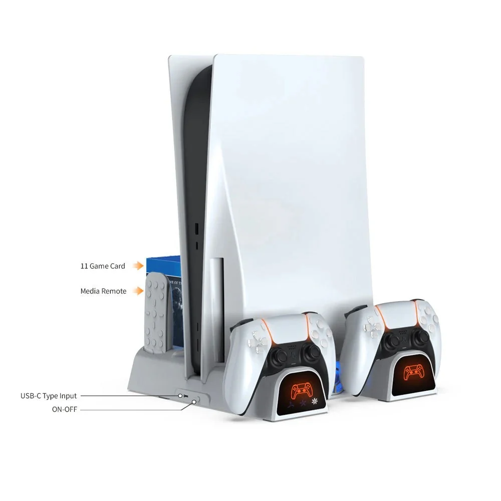 DOBE Multifunctional Cooling & Dual Charging Stand for PS5 Slim & PS5 Pro with RGB view 1