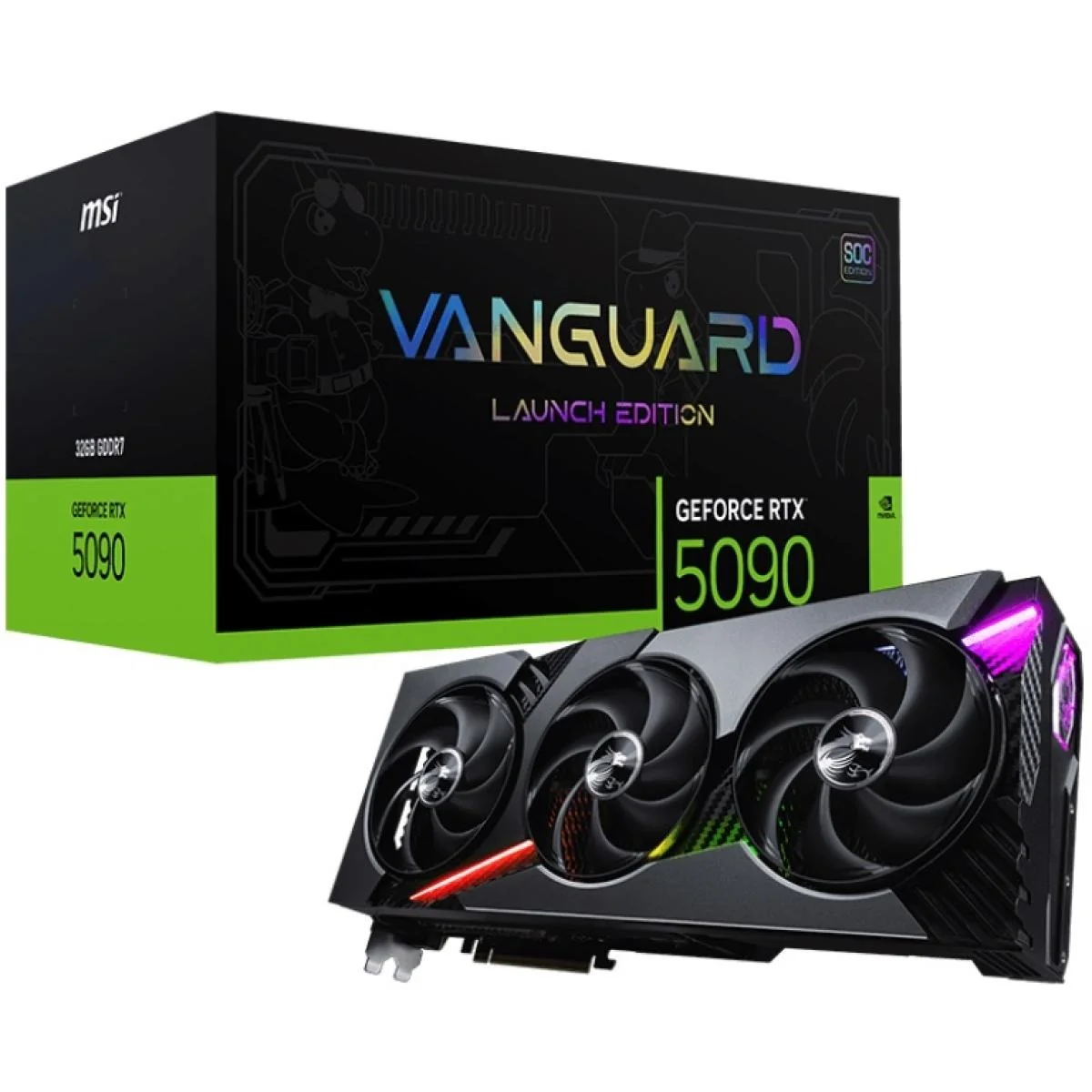 MSI GeForce RTX 5090 VANGUARD SOC LAUNCH EDITION 32GB GDDR7 - Graphics Card view 1