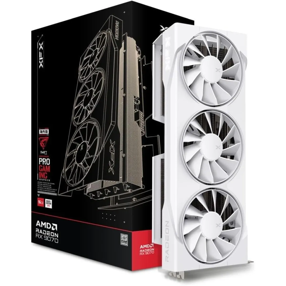 RX 9070 Swift OC White 16GB GDDR6 Graphics Card view 1