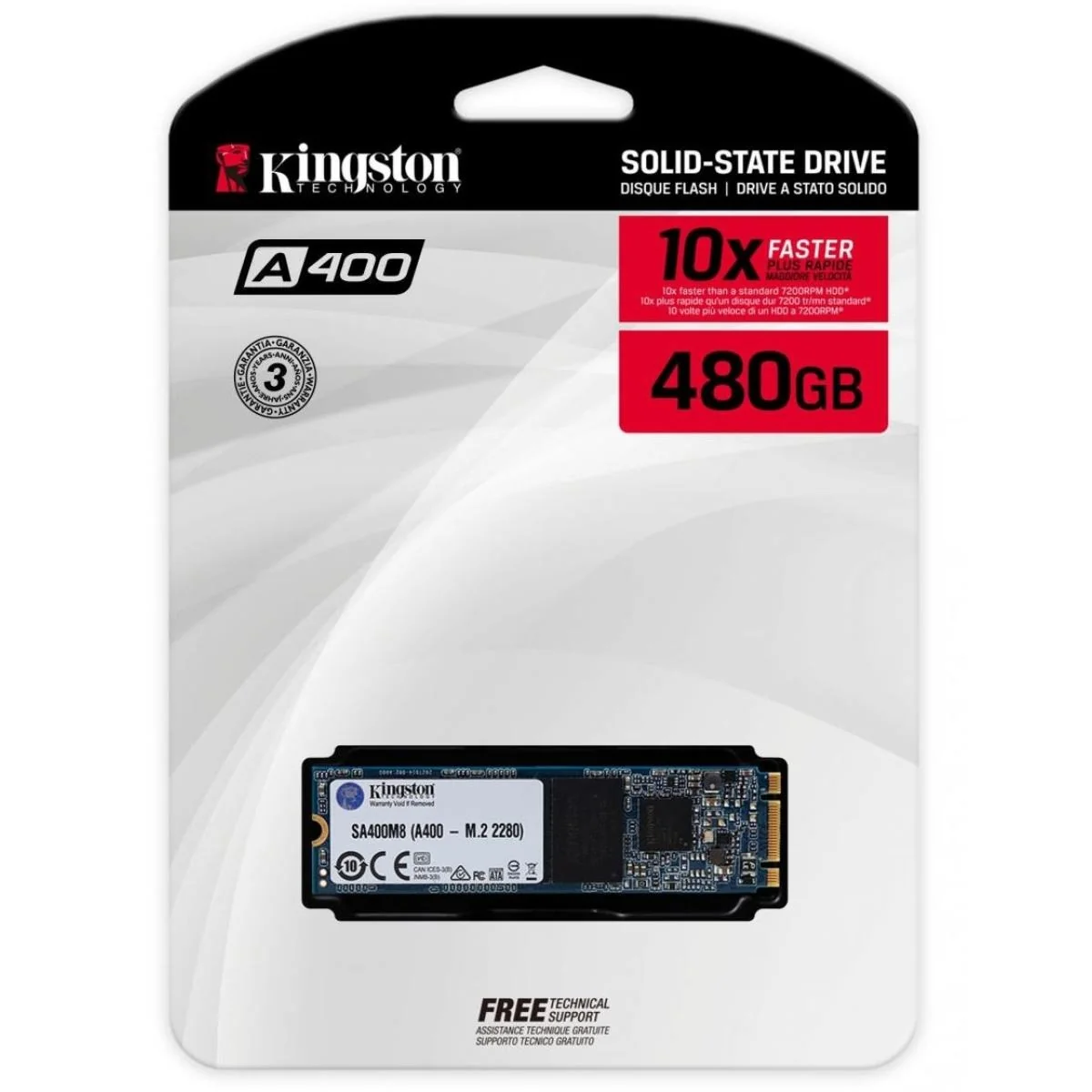 Kingston A400 480GB SATA SSD M.2 view 1