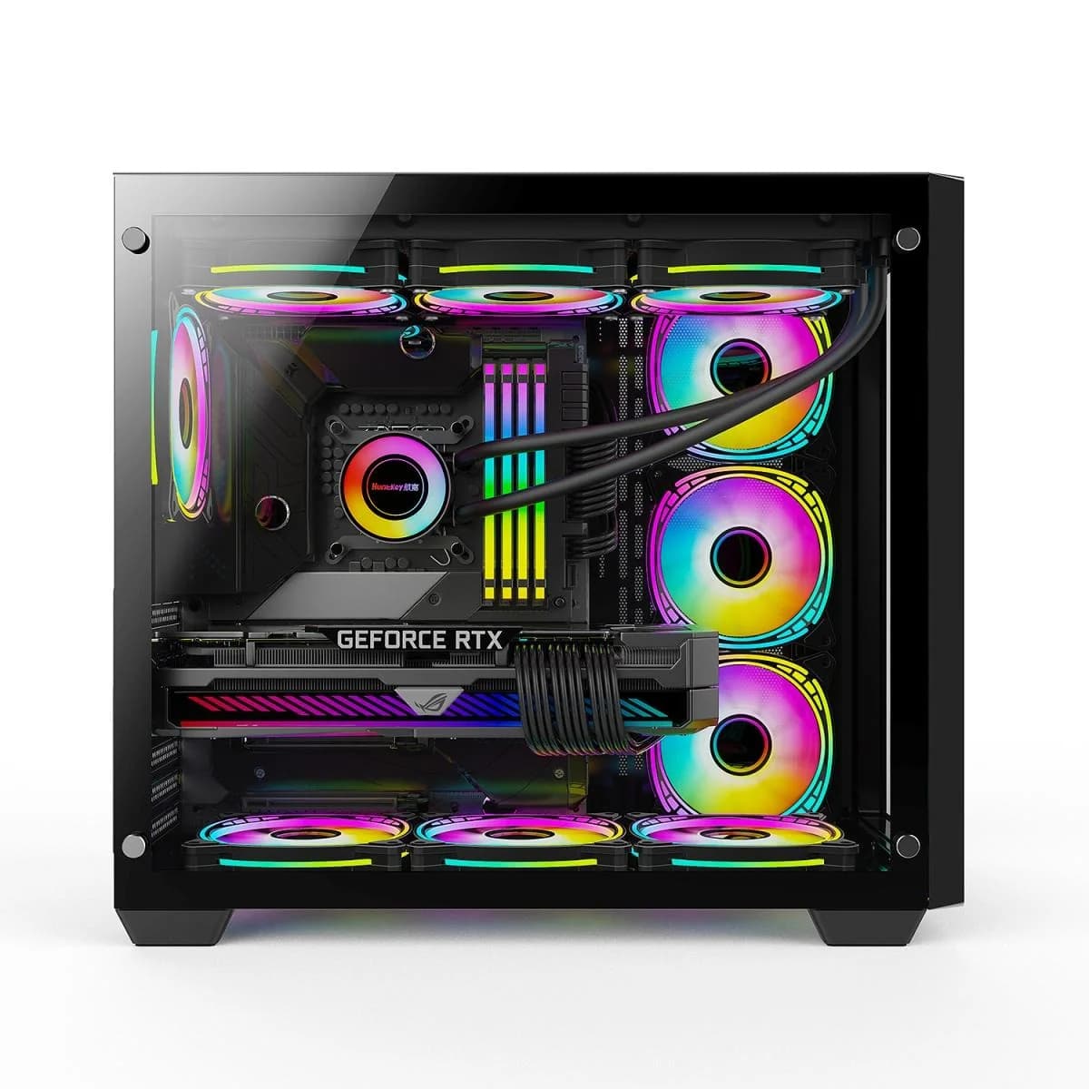 Huntkey S980 Tornado Full View Empty Gaming Case -Black view 1