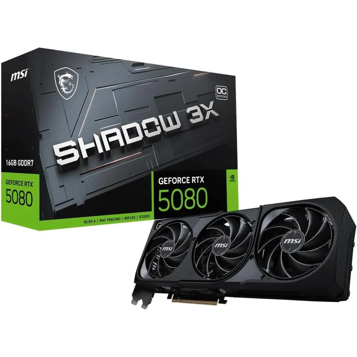 MSI GeForce RTX 5080 SHADOW 3X OC 16GB GDDR7 - Graphics Card view 1